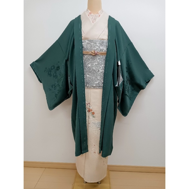 正絹　羽織　袷仕立て　ロング丈裄71cm