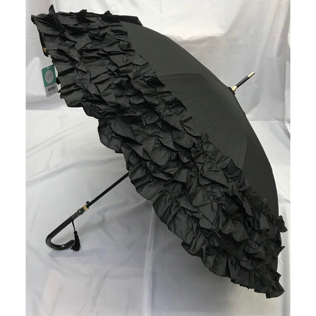 晴雨兼用ジャンプ長傘 たっぷりフリル3段 レディースのファッション小物(傘)の商品写真