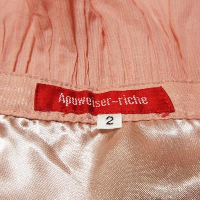 Apuweiser-riche(アプワイザーリッシェ)のアプワイザーリッシェ スカート プリーツ フレア ひざ丈 シアー 2 ピンク レディースのスカート(ひざ丈スカート)の商品写真