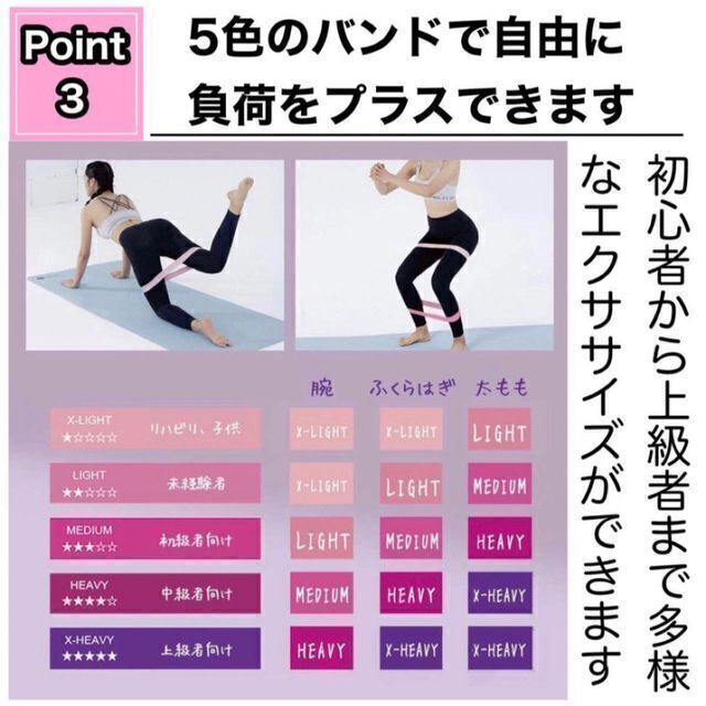 素敵でユニークな トレーニングチューブ エクササイズバンド 5本セット 収納袋付き 新品 Medium トレーニングチューブ エクササイズバンド