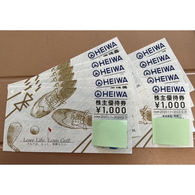安心してご購入 平和(PGM)の株主優待券10枚(1,000円×10枚
