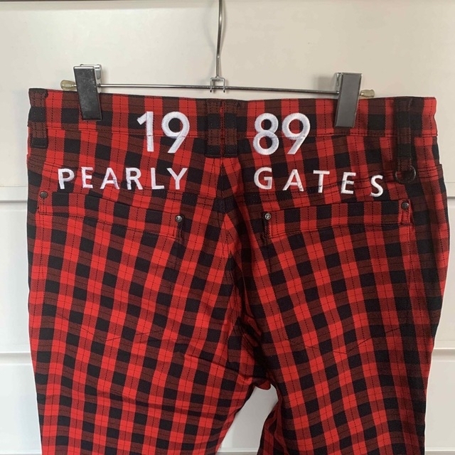 新品パーリーゲイツパワーコットンストレッチチェックパンツサイズ4