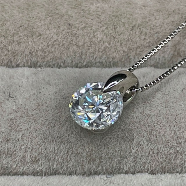 一粒ダイヤモンドネックレス 1.063ct pt900/850 鑑定済 【ふるさと割