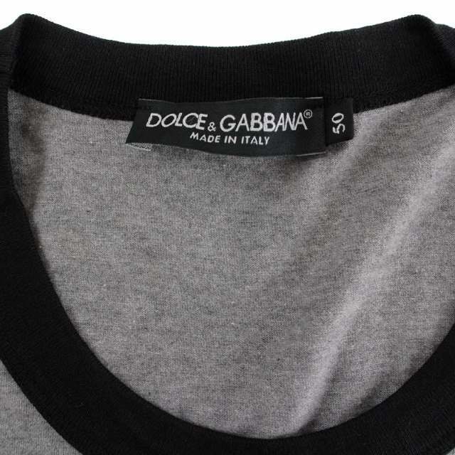 DOLCE&GABBANA(ドルチェアンドガッバーナ)のドルチェ&ガッバーナ ドルガバ Tシャツ カットソー 半袖 50 L グレー 黒 メンズのトップス(Tシャツ/カットソー(半袖/袖なし))の商品写真