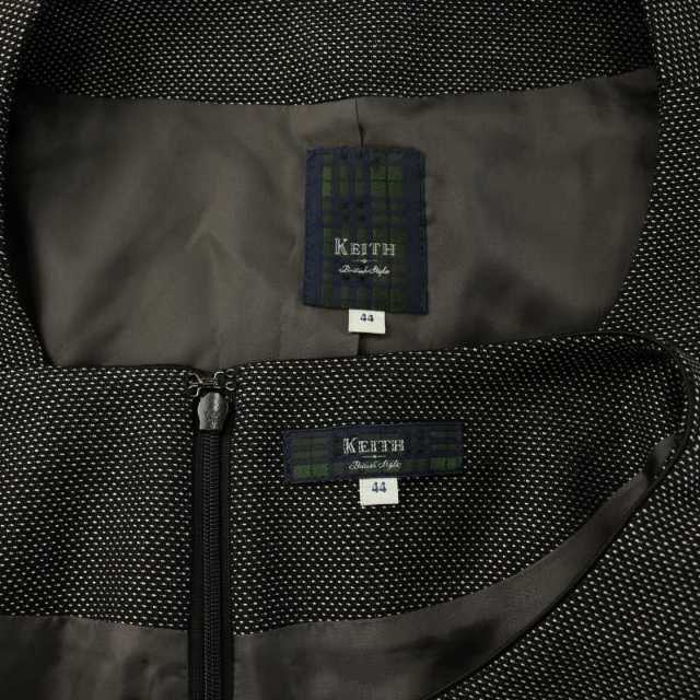 KEITH(キース)のキース セレモニースーツ ジャケット ワンピース ひざ丈 半袖 ドット柄 44 レディースのフォーマル/ドレス(スーツ)の商品写真