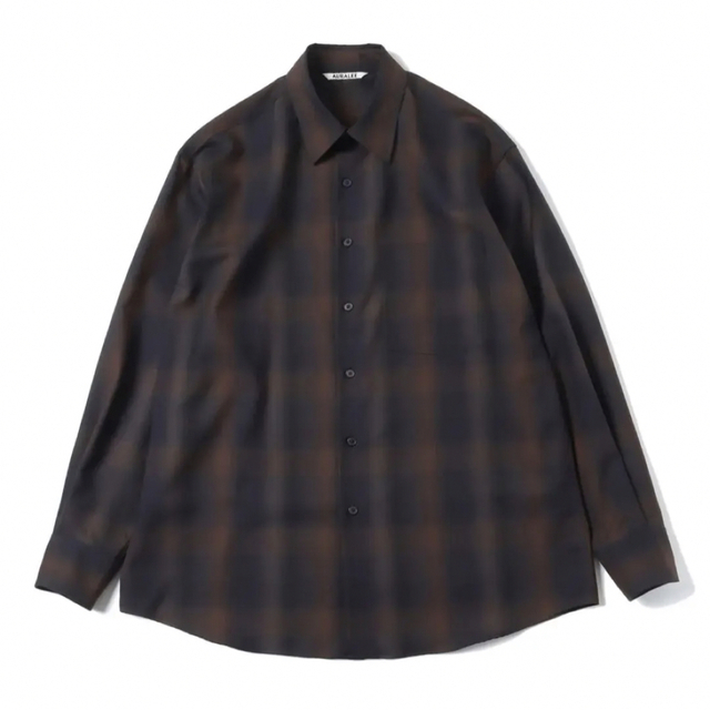 メンズ新品【AURALEE】SUPER LIGHT WOOL CHECK SHIRT4