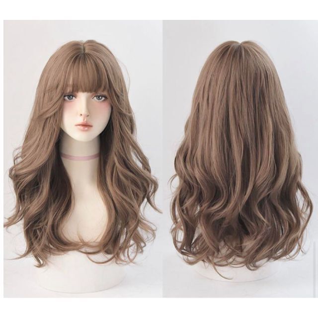 新品 ウィッグ 巻き髪 カール 茶色 ロング パーマ コスプレ かつら 女装