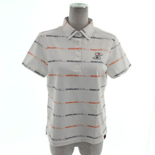 ニューバランス(New Balance)のニューバランス golf ポロシャツ ボタンダウン ロゴ 白 オレンジ 紺 2(ウエア)