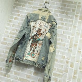 ザラ(ZARA)の【超激レア】ZARA×バスキア 絵画 ダメージ加工 伝説コラボ プレミア限定(Gジャン/デニムジャケット)