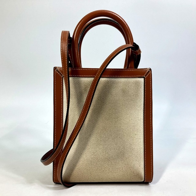 celine(セリーヌ)のセリーヌ CELINE バーティカルカバ ミニ 193302DCI.02NT 馬車 2WAY ショルダーバッグ キャンバス/レザー ナチュラル ベージュ レディースのバッグ(ハンドバッグ)の商品写真