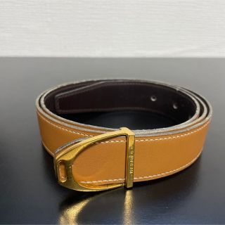 限定製作】 HERMESエルメス エトリエリバーシブルベルト85 ダーク