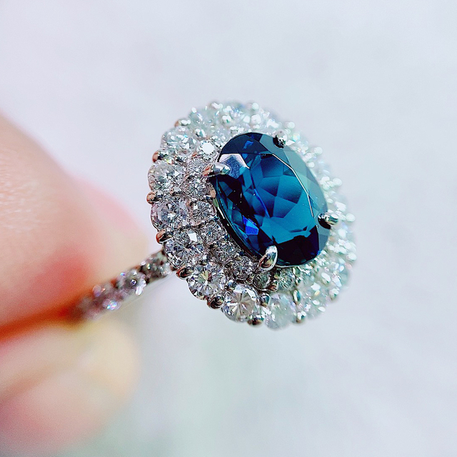 ☆1.5ct☆インディゴライトトルマリン1.1ctダイヤモンドプラチナリング