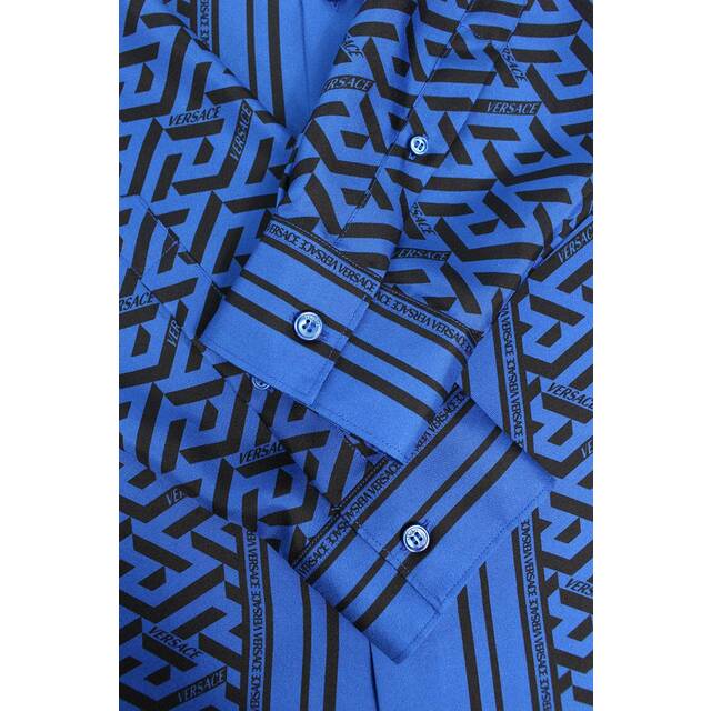 VERSACE - ヴェルサーチ 22SS 1003941 1A02816 ロゴシルク長袖シャツ