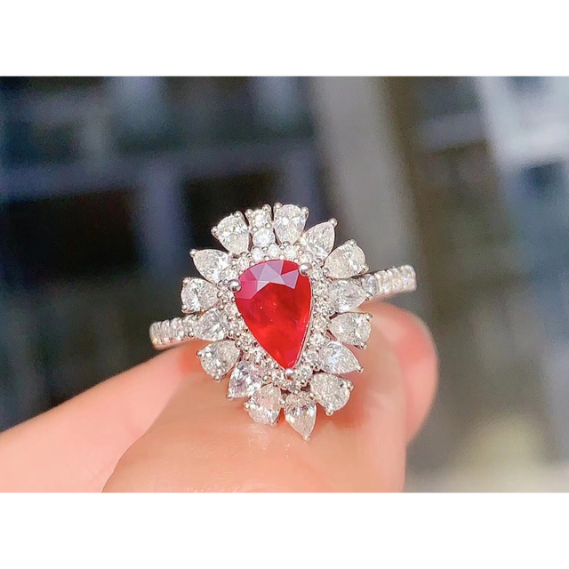 天然 ルビー ダイヤモンド リング 2.08ct k18 ¥