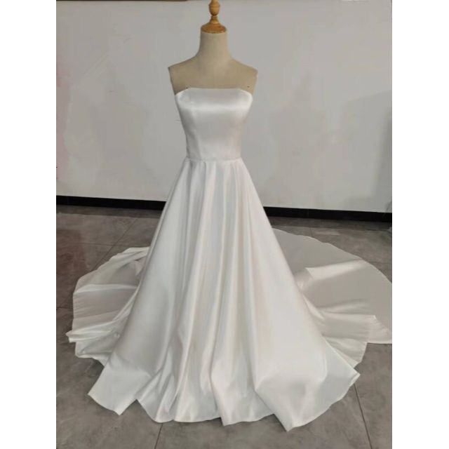ウェディングドレス ホワイト ビスチェライン トレーン 高品質!結婚式