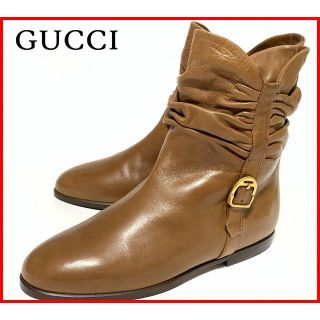 グッチ(Gucci)のGUCCI グッチ 34.5≒21.5cm ショートブーツ 茶 I(ブーツ)