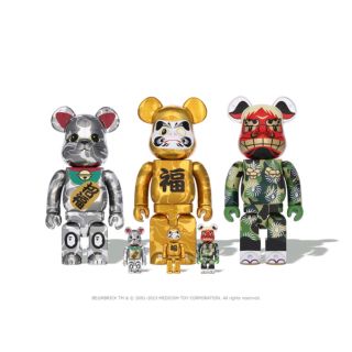 ベアブリック(BE@RBRICK)のBE@RBRICK BAPE(R) 招き猫 銀メッキ／達磨 金メッキ／獅子舞 (フィギュア)