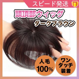 頭頂部 ウィッグ 部分かつら ヘアピース 自然 ブラウン つけ毛 メンズ にも(その他)