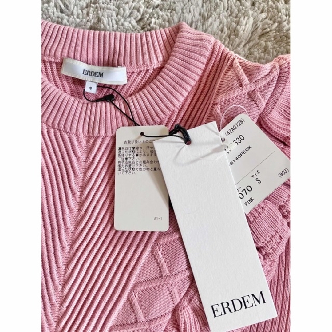 【新品】Erdem フリルリブニット ピンク