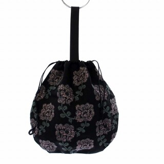 ミナペルホネン(mina perhonen)のミナペルホネン 21AW yula pear bag ハンドバッグ 巾着型 黒(ハンドバッグ)