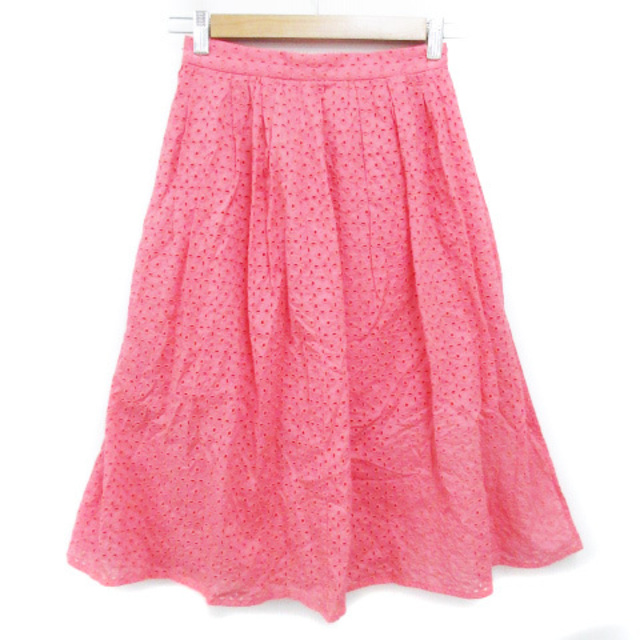 Lily Brown(リリーブラウン)のリリーブラウン フレアスカート ロング丈 総レース 刺繍 ピンク /FF39 レディースのスカート(ロングスカート)の商品写真