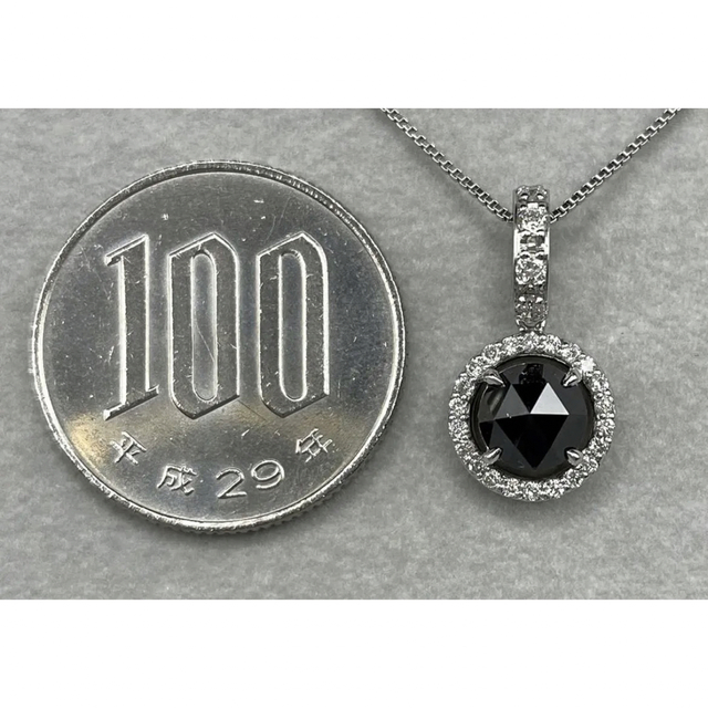 専用JC4★高級 ブラックダイヤモンド1.47ct K14WG ペンダントヘッド 8