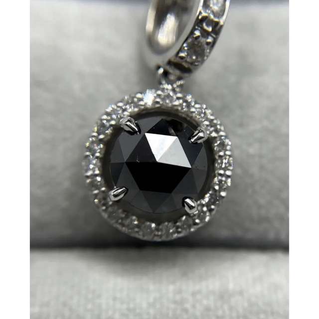 専用JC4★高級 ブラックダイヤモンド1.47ct K14WG ペンダントヘッド 2