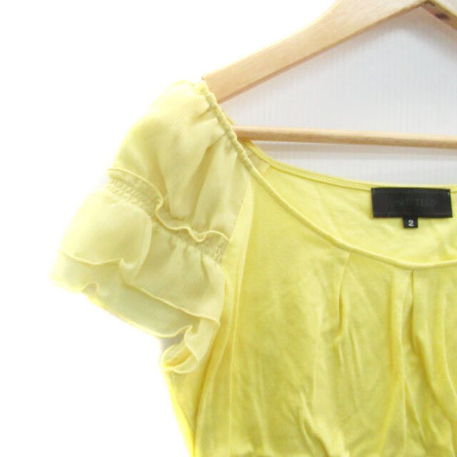 UNTITLED(アンタイトル)のアンタイトル カットソー ラウンドネック 半袖 切替 2 黄色 イエロー レディースのトップス(カットソー(半袖/袖なし))の商品写真