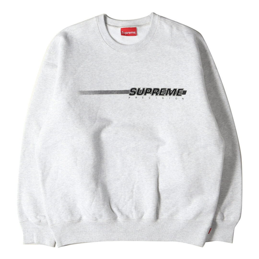 Supreme シュプリーム スウェット ブランドロゴ クルーネック スウェットシャツ Precision Crewneck 21SS アッシュグレー M トップス トレーナー 【メンズ】【美品】トップス