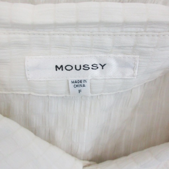 moussy(マウジー)のマウジー シャツワンピース ロング丈 総柄 オーバーサイズ F オフホワイト 白 レディースのワンピース(ロングワンピース/マキシワンピース)の商品写真