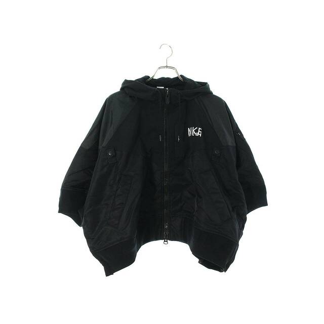 ナイキ ×サカイ Sacai  Full zip HD jacket DQ9049-010 ロゴプリントナイロンブルゾン レディース XL