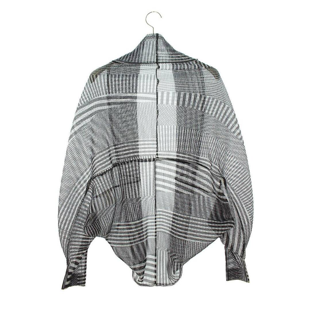 PLEATS PLEASE ISSEY MIYAKE(プリーツプリーズイッセイミヤケ)のプリーツプリーズ  PP53-F0263 ストライプ ボレロ  メッシュカーディガン レディース レディースのトップス(カーディガン)の商品写真