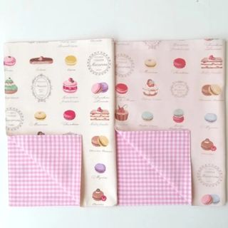 ２枚セット 30×40 マカロン ランチョンマット 給食 ハンドメイド yuwa(外出用品)