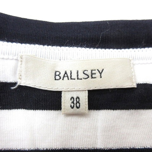 Ballsey(ボールジィ)のボールジー トゥモローランド カットソー クルーネック ボーダー 半袖 38 白 レディースのトップス(カットソー(半袖/袖なし))の商品写真