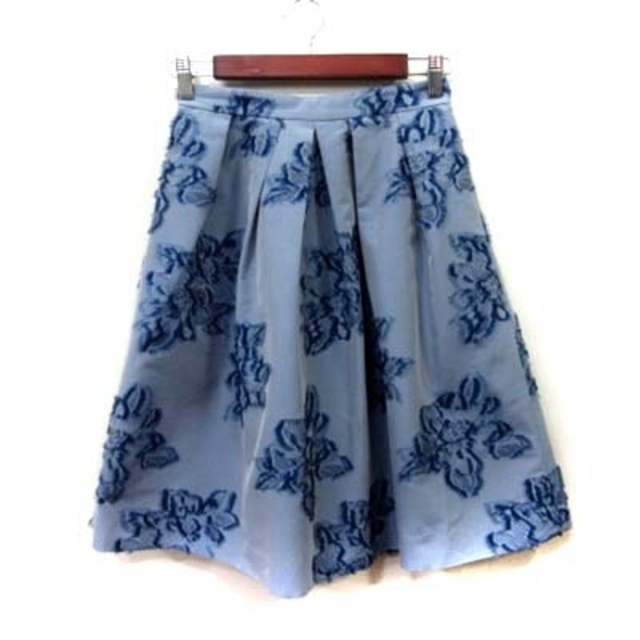 Rirandture(リランドチュール)のリランドチュール フレアスカート ギャザー ミモレ ロング 花柄 1 紺 青  レディースのスカート(ロングスカート)の商品写真