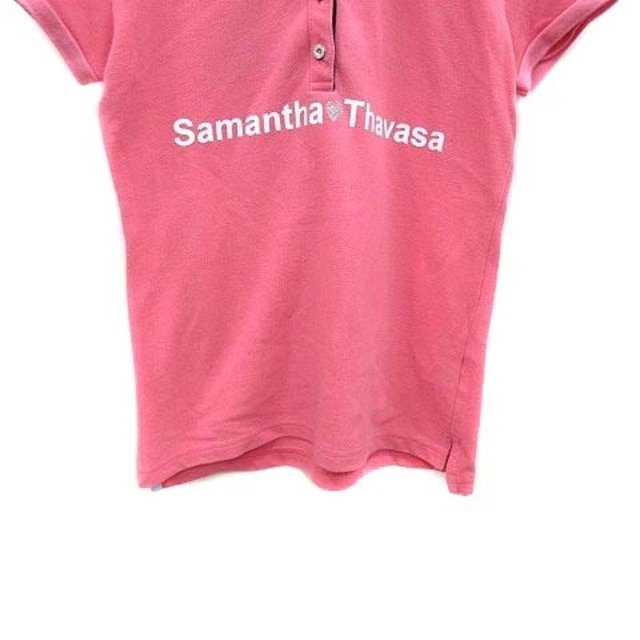 Samantha Thavasa(サマンサタバサ)のサマンサタバサ ポロシャツ 鹿の子 ロゴプリント ワッペン 半袖 M ピンク レディースのトップス(ポロシャツ)の商品写真