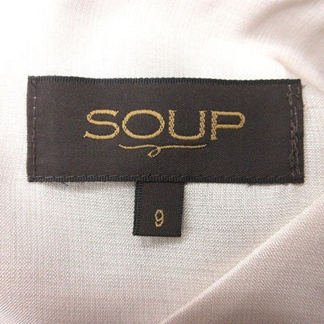 SOUP(スープ)のスープ SOUP ブラウス 袖リボン 半袖 9 ライトベージュ 紺 ネイビー レディースのトップス(シャツ/ブラウス(半袖/袖なし))の商品写真