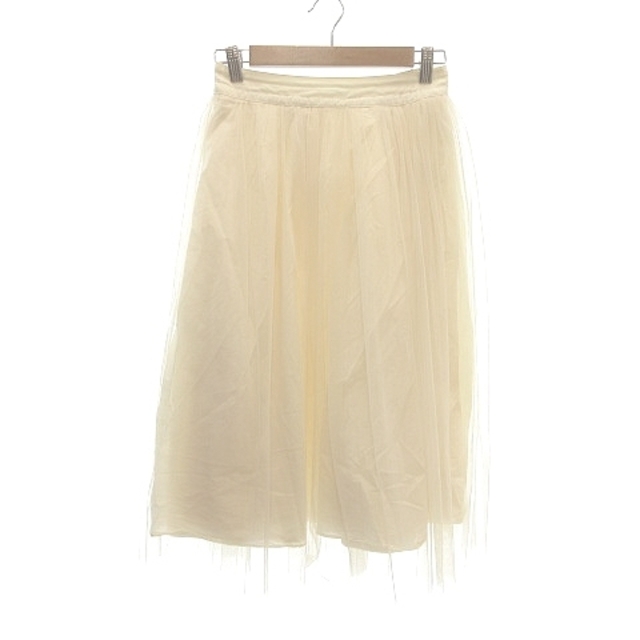 Ray BEAMS(レイビームス)のレイビームス チュールスカート ギャザー ミモレ ロング 0 白 アイボリー レディースのスカート(ロングスカート)の商品写真