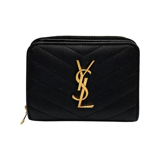 極 美品 SAINT LAURENT PARIS サンローラン パリ YSL ロゴ レザー