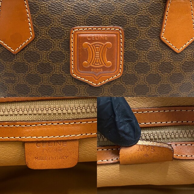 極 美品 CELINE セリーヌ マカダム ブラゾン ロゴ 柄 レザー