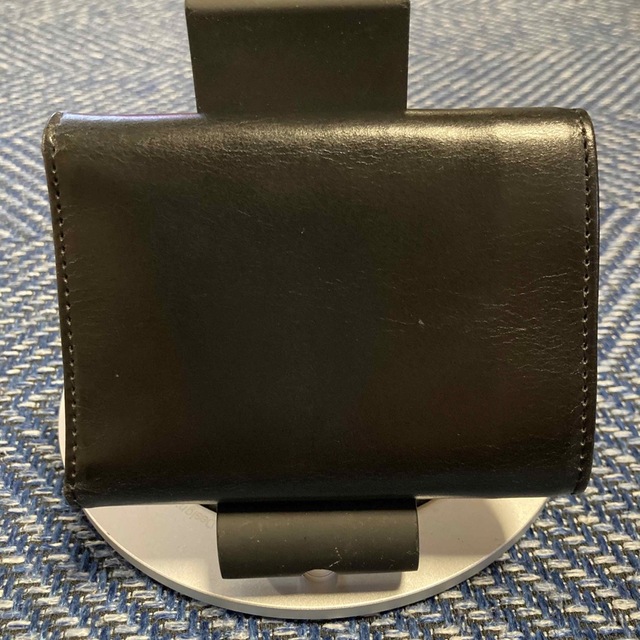 グレンロイヤル レザー コンパクト三つ折り財布 ブラックxパープル