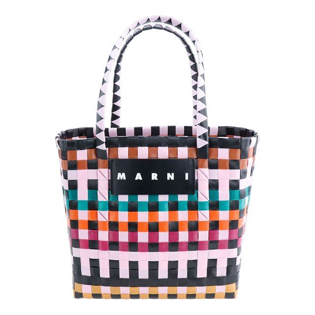 Marni(マルニ)のマルニ ピクニックバッグ かごバッグ 編み込み ピンクマルチ バスケット バッグ レディースのバッグ(トートバッグ)の商品写真
