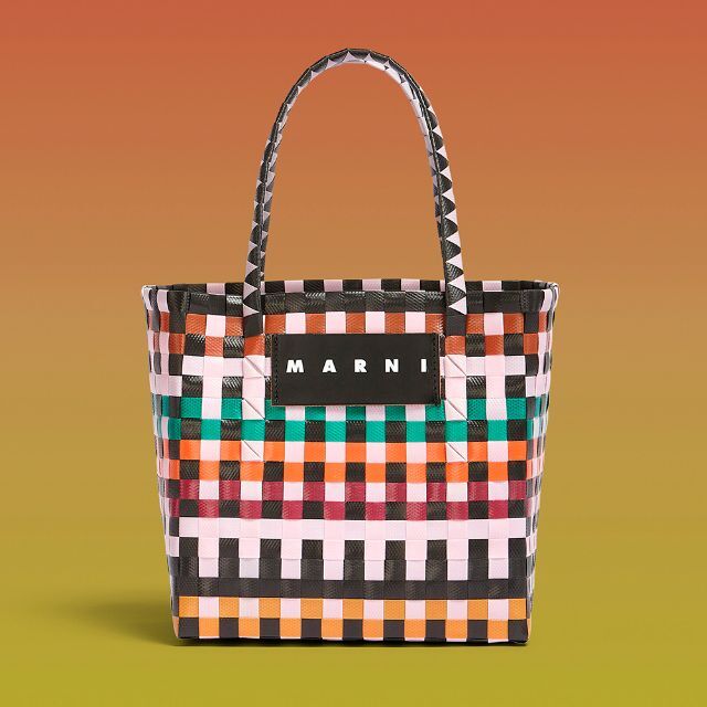 Marni(マルニ)のマルニ ピクニックバッグ かごバッグ 編み込み ピンクマルチ バスケット バッグ レディースのバッグ(トートバッグ)の商品写真