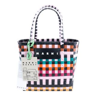 マルニ(Marni)のマルニ ピクニックバッグ かごバッグ 編み込み ピンクマルチ バスケット バッグ(トートバッグ)