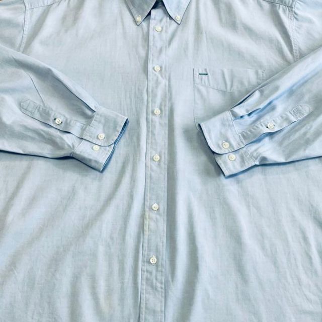 トミーヒルフィガー　長袖ボタンダウンシャツ　ブルー　ビッグシルエット　XL