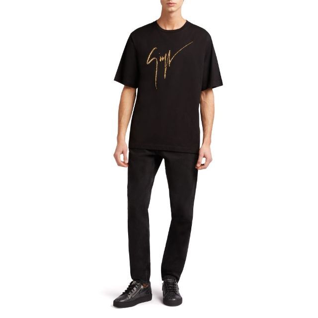 新品 GIUSEPPE ZANOTTI ゴールドストーン ロゴ Tシャツ | www.jarussi