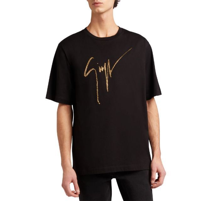 新品 GIUSEPPE ZANOTTI ゴールドストーン ロゴ Tシャツ | www.jarussi