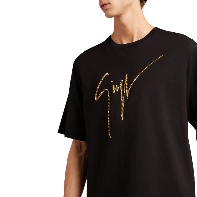 新品 GIUSEPPE ZANOTTI ゴールドストーン ロゴ Tシャツ | www.jarussi