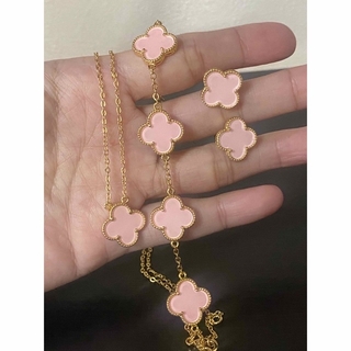 STAINLESS STEEL PINK CLOVER SET (ネックレス)