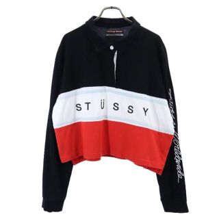 ステューシー(STUSSY)のステューシー ロゴ刺繍 長袖 Tシャツ 12 STUSSY WEAR ハーフボタン レディース 【中古】  【230310】(Tシャツ(半袖/袖なし))